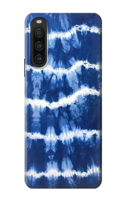 W3671 Blue Tie Dye Hülle Schutzhülle Taschen und Leder Flip für Sony Xperia 10 V