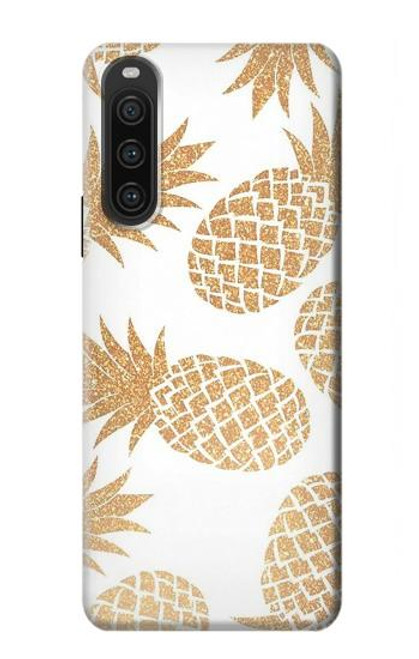 W3718 Seamless Pineapple Hülle Schutzhülle Taschen und Leder Flip für Sony Xperia 10 V