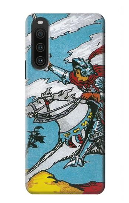 W3731 Tarot Card Knight of Swords Hülle Schutzhülle Taschen und Leder Flip für Sony Xperia 10 V