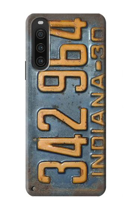 W3750 Vintage Vehicle Registration Plate Hülle Schutzhülle Taschen und Leder Flip für Sony Xperia 10 V