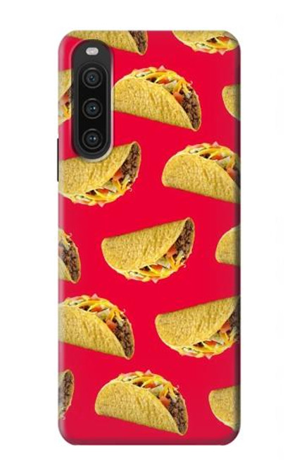 W3755 Mexican Taco Tacos Hülle Schutzhülle Taschen und Leder Flip für Sony Xperia 10 V