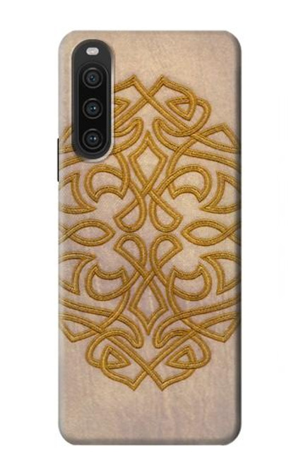 W3796 Celtic Knot Hülle Schutzhülle Taschen und Leder Flip für Sony Xperia 10 V