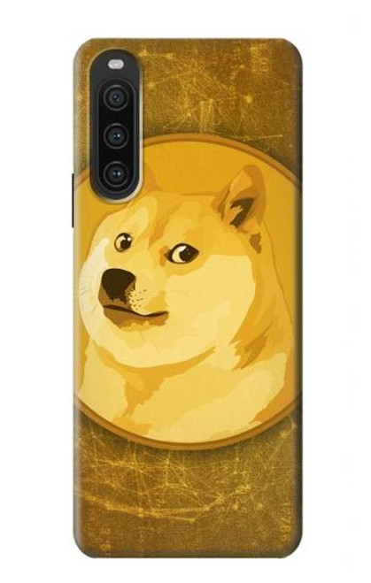 W3826 Dogecoin Shiba Hülle Schutzhülle Taschen und Leder Flip für Sony Xperia 10 V