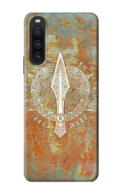 W3827 Gungnir Spear of Odin Norse Viking Symbol Hülle Schutzhülle Taschen und Leder Flip für Sony Xperia 10 V