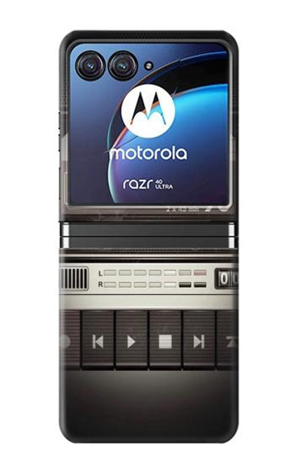 W3501 Vintage Cassette Player Hülle Schutzhülle Taschen Flip für Motorola Razr 40 Ultra