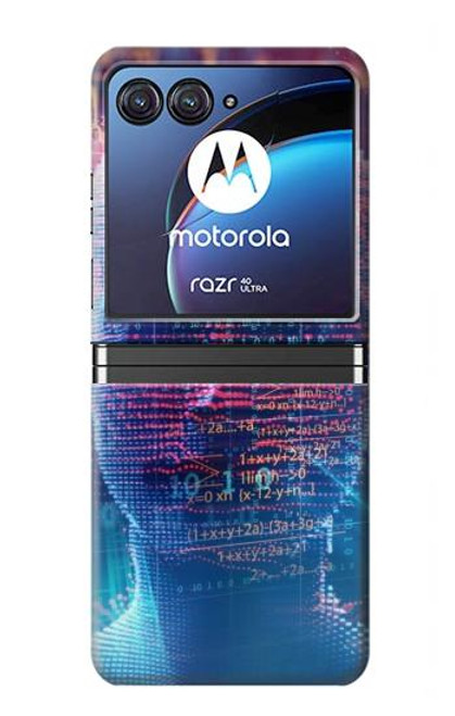W3800 Digital Human Face Hülle Schutzhülle Taschen Flip für Motorola Razr 40 Ultra