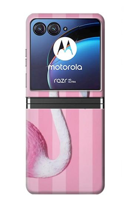 W3805 Flamingo Pink Pastel Hülle Schutzhülle Taschen Flip für Motorola Razr 40 Ultra
