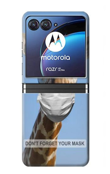 W3806 Funny Giraffe Hülle Schutzhülle Taschen Flip für Motorola Razr 40 Ultra
