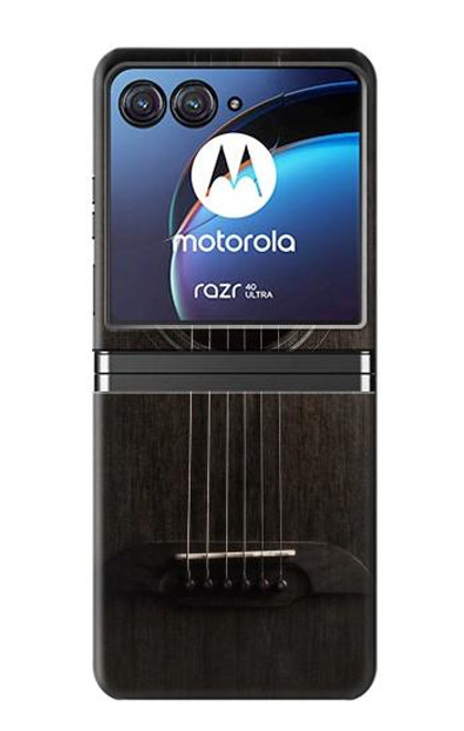 W3834 Old Woods Black Guitar Hülle Schutzhülle Taschen Flip für Motorola Razr 40 Ultra