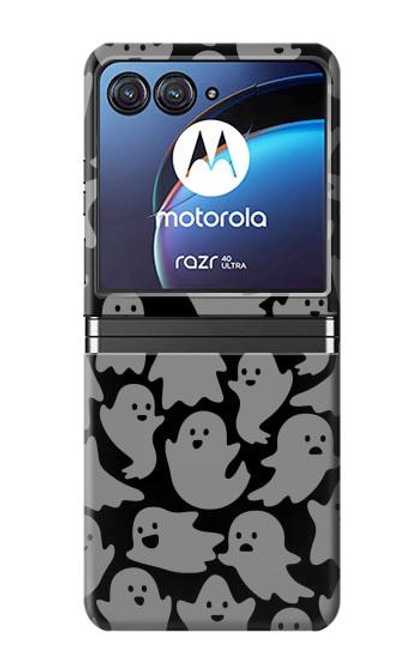 W3835 Cute Ghost Pattern Hülle Schutzhülle Taschen Flip für Motorola Razr 40 Ultra