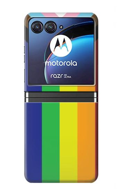 W3846 Pride Flag LGBT Hülle Schutzhülle Taschen Flip für Motorola Razr 40 Ultra