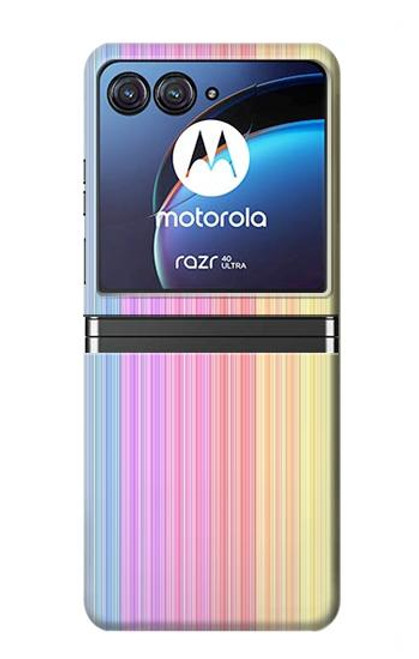 W3849 Colorful Vertical Colors Hülle Schutzhülle Taschen Flip für Motorola Razr 40 Ultra