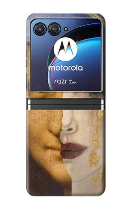 W3853 Mona Lisa Gustav Klimt Vermeer Hülle Schutzhülle Taschen Flip für Motorola Razr 40 Ultra