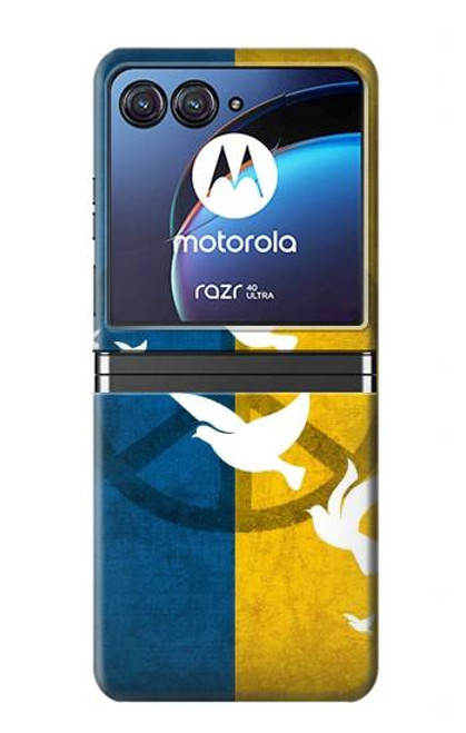 W3857 Peace Dove Ukraine Flag Hülle Schutzhülle Taschen Flip für Motorola Razr 40 Ultra