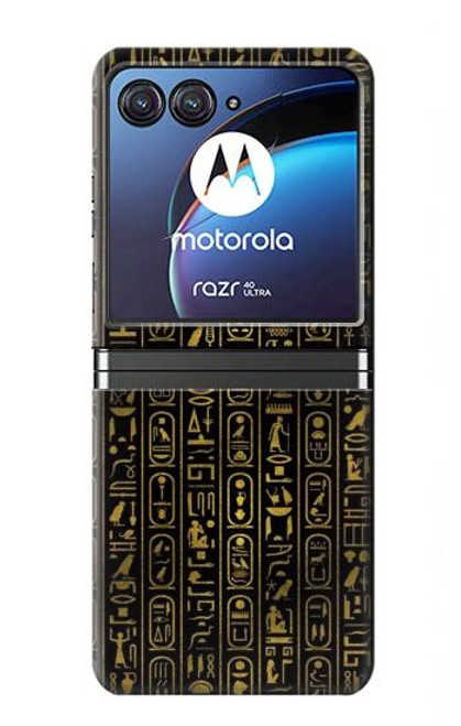 W3869 Ancient Egyptian Hieroglyphic Hülle Schutzhülle Taschen Flip für Motorola Razr 40 Ultra