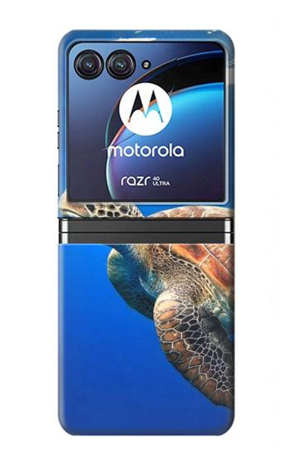 W3898 Sea Turtle Hülle Schutzhülle Taschen Flip für Motorola Razr 40 Ultra