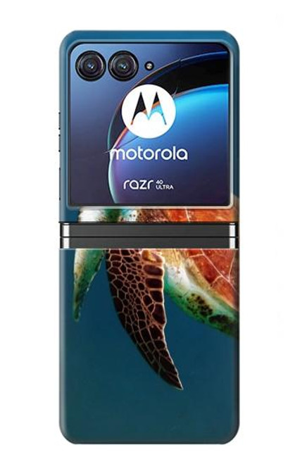 W3899 Sea Turtle Hülle Schutzhülle Taschen Flip für Motorola Razr 40 Ultra