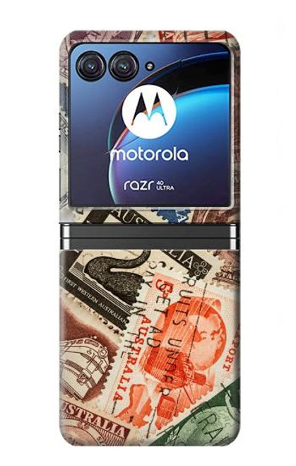 W3900 Stamps Hülle Schutzhülle Taschen Flip für Motorola Razr 40 Ultra