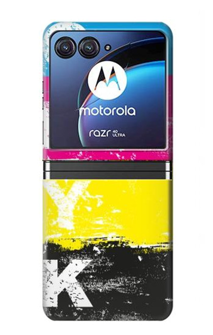 W3930 Cyan Magenta Yellow Key Hülle Schutzhülle Taschen Flip für Motorola Razr 40 Ultra