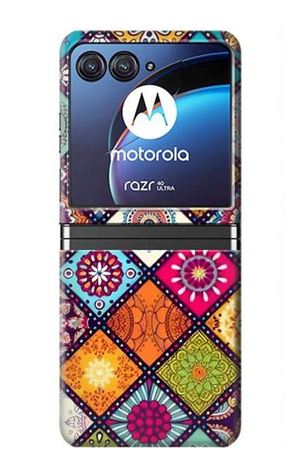 W3943 Maldalas Pattern Hülle Schutzhülle Taschen Flip für Motorola Razr 40 Ultra