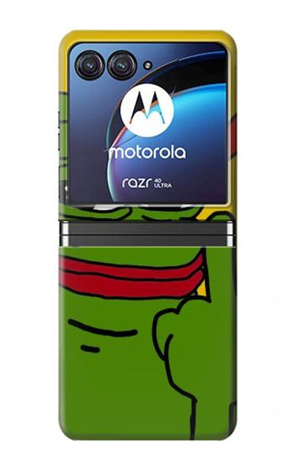 W3945 Pepe Love Middle Finger Hülle Schutzhülle Taschen Flip für Motorola Razr 40 Ultra