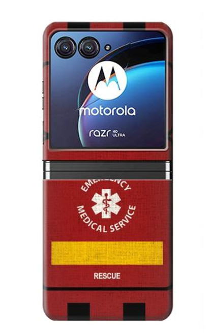 W3957 Emergency Medical Service Hülle Schutzhülle Taschen Flip für Motorola Razr 40 Ultra