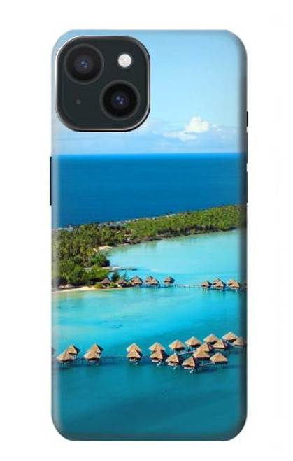 W0844 Bora Bora Island Hülle Schutzhülle Taschen und Leder Flip für iPhone 15