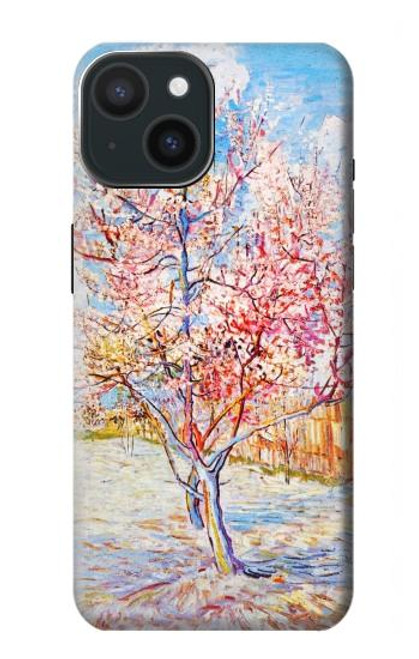 W2450 Van Gogh Peach Tree Blossom Hülle Schutzhülle Taschen und Leder Flip für iPhone 15