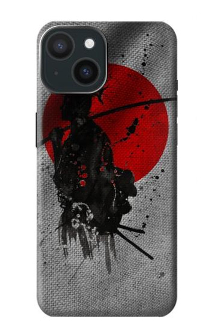 W3517 Japan Flag Samurai Hülle Schutzhülle Taschen und Leder Flip für iPhone 15