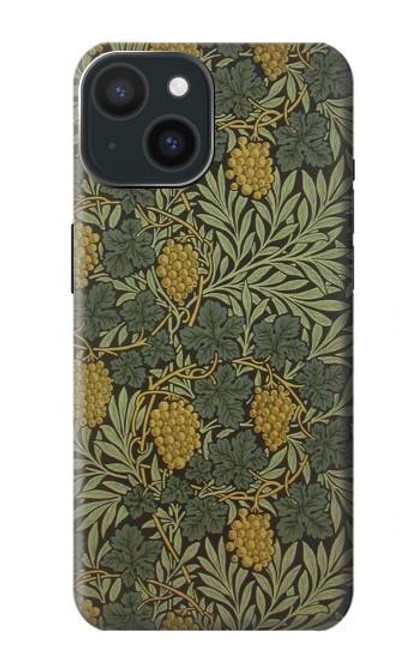 W3662 William Morris Vine Pattern Hülle Schutzhülle Taschen und Leder Flip für iPhone 15