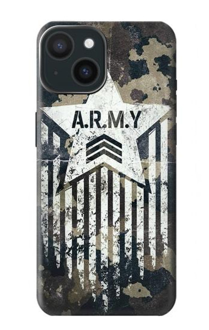 W3666 Army Camo Camouflage Hülle Schutzhülle Taschen und Leder Flip für iPhone 15