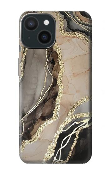 W3700 Marble Gold Graphic Printed Hülle Schutzhülle Taschen und Leder Flip für iPhone 15