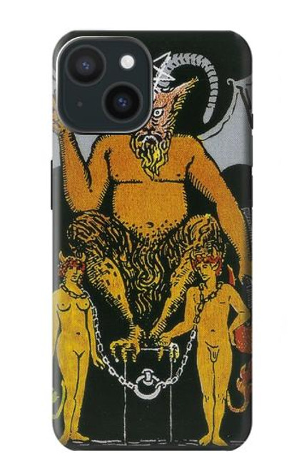 W3740 Tarot Card The Devil Hülle Schutzhülle Taschen und Leder Flip für iPhone 15