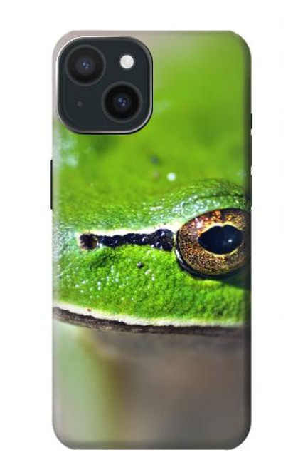 W3845 Green frog Hülle Schutzhülle Taschen und Leder Flip für iPhone 15