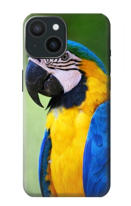 W3888 Macaw Face Bird Hülle Schutzhülle Taschen und Leder Flip für iPhone 15