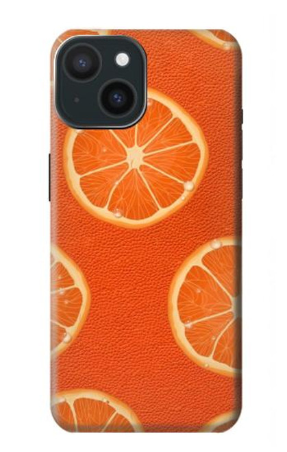 W3946 Seamless Orange Pattern Hülle Schutzhülle Taschen und Leder Flip für iPhone 15