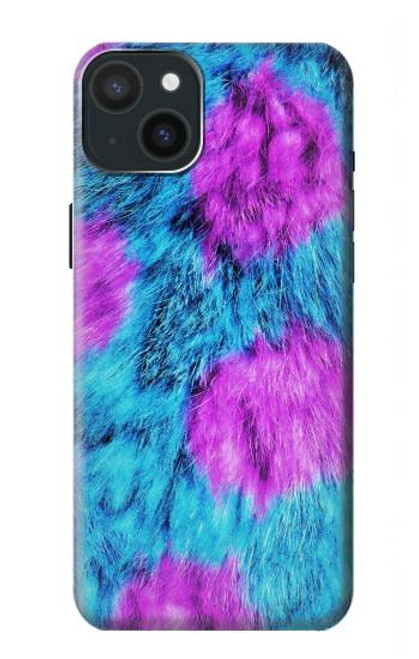 W2757 Monster Fur Skin Pattern Graphic Hülle Schutzhülle Taschen und Leder Flip für iPhone 15 Plus