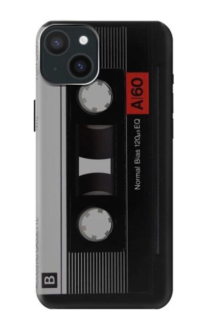 W3516 Vintage Cassette Tape Hülle Schutzhülle Taschen und Leder Flip für iPhone 15 Plus