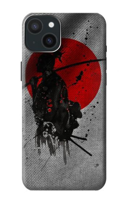 W3517 Japan Flag Samurai Hülle Schutzhülle Taschen und Leder Flip für iPhone 15 Plus