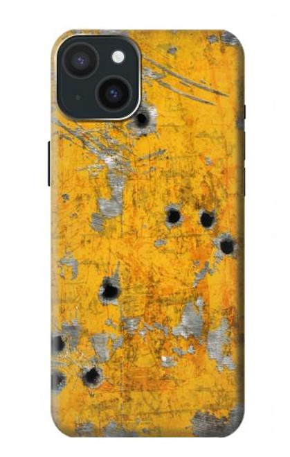 W3528 Bullet Rusting Yellow Metal Hülle Schutzhülle Taschen und Leder Flip für iPhone 15 Plus