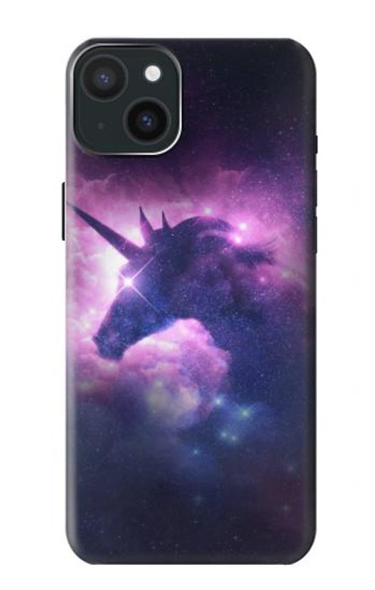 W3538 Unicorn Galaxy Hülle Schutzhülle Taschen und Leder Flip für iPhone 15 Plus