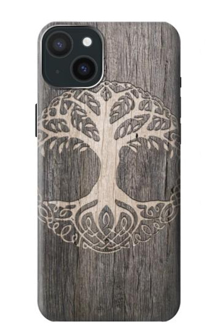 W3591 Viking Tree of Life Symbol Hülle Schutzhülle Taschen und Leder Flip für iPhone 15 Plus