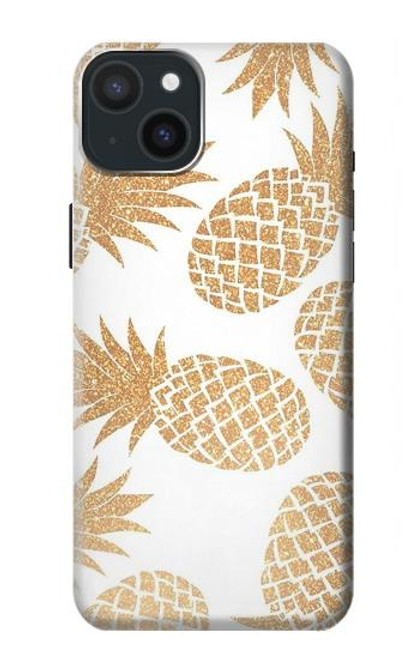 W3718 Seamless Pineapple Hülle Schutzhülle Taschen und Leder Flip für iPhone 15 Plus