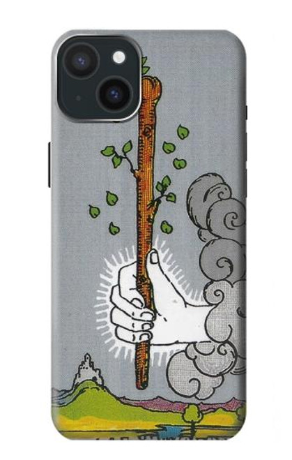 W3723 Tarot Card Age of Wands Hülle Schutzhülle Taschen und Leder Flip für iPhone 15 Plus