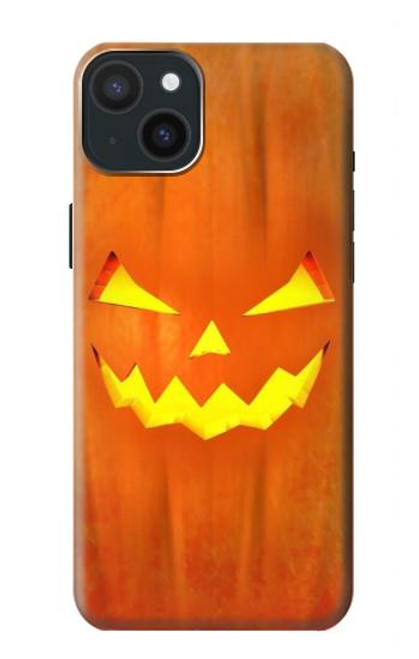 W3828 Pumpkin Halloween Hülle Schutzhülle Taschen und Leder Flip für iPhone 15 Plus