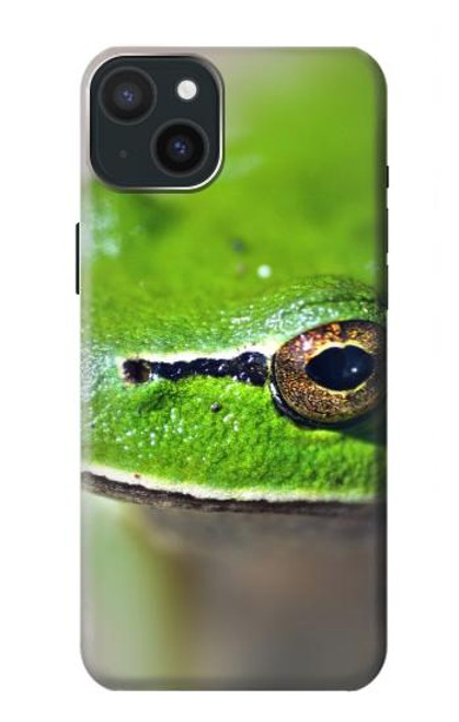 W3845 Green frog Hülle Schutzhülle Taschen und Leder Flip für iPhone 15 Plus