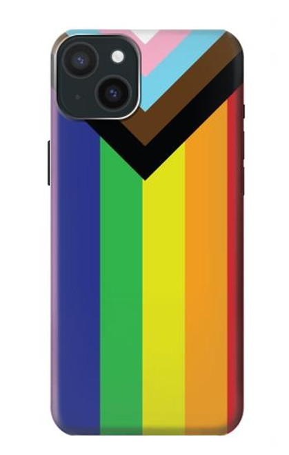 W3846 Pride Flag LGBT Hülle Schutzhülle Taschen und Leder Flip für iPhone 15 Plus
