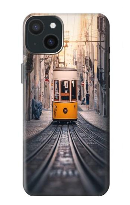 W3867 Trams in Lisbon Hülle Schutzhülle Taschen und Leder Flip für iPhone 15 Plus