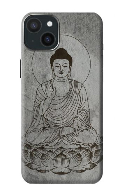 W3873 Buddha Line Art Hülle Schutzhülle Taschen und Leder Flip für iPhone 15 Plus