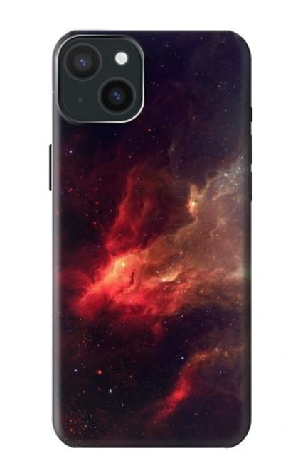 W3897 Red Nebula Space Hülle Schutzhülle Taschen und Leder Flip für iPhone 15 Plus